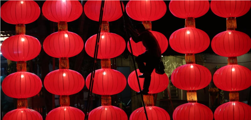 Chinese New Year Red Lanterns Decoration